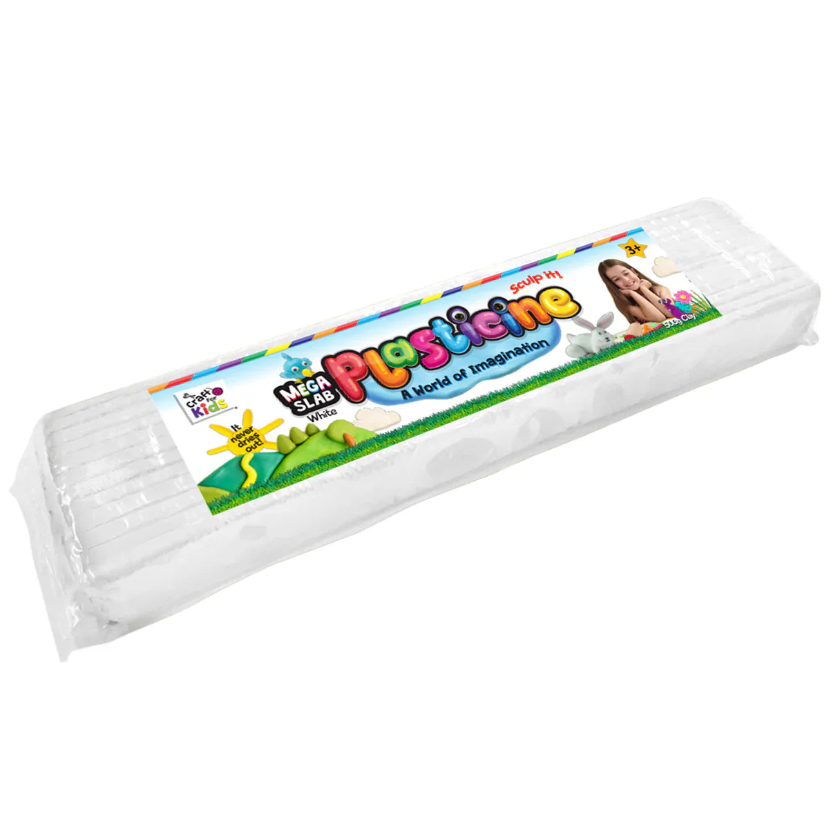 Craft For Kids Plasticine 500 Gram Block - White