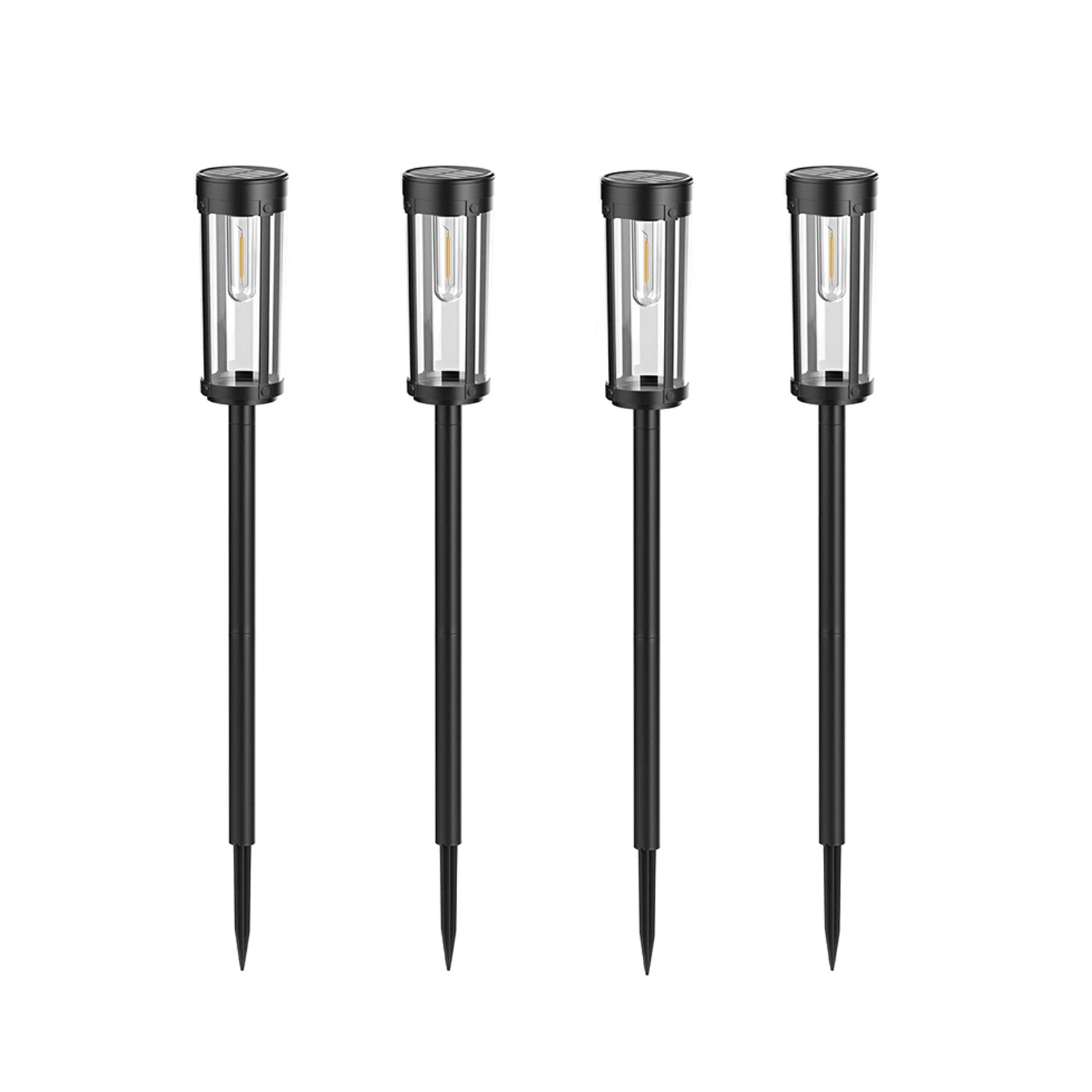 Hivvago 4 Pack Solar Garden Lights – Waterproof Outdoor Pathway Lamps