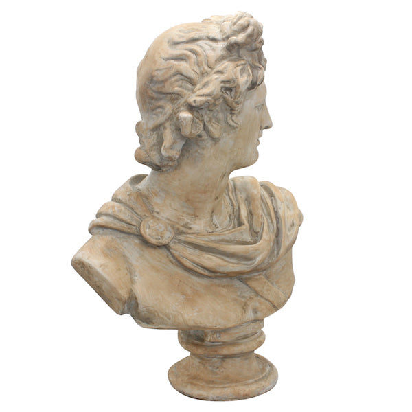 Antony Bust 79cm Resin Sculpture Classical Antique Cream Statement