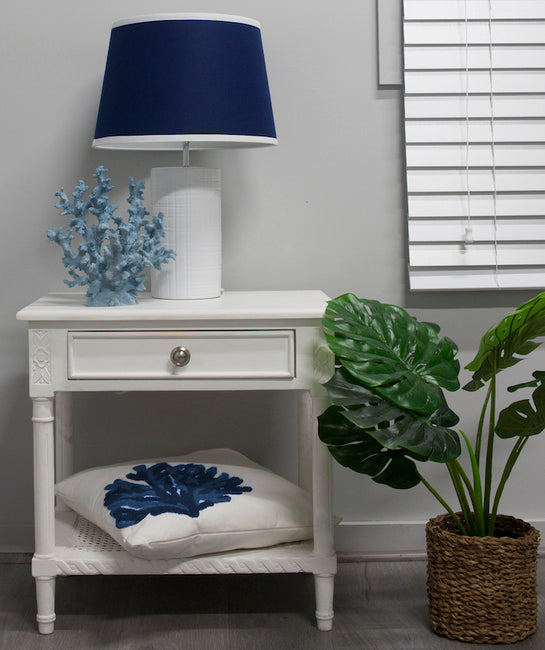 Faux Coral Blue Seaweed 25cm Realistic Polyresin Coastal Home Decor