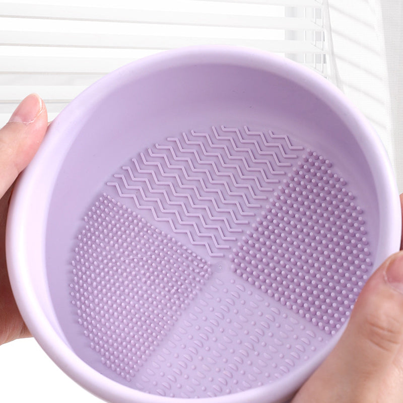 2 in 1 Makeup Brush Silicone Cleaning and Drying Scrubbing Bowl
