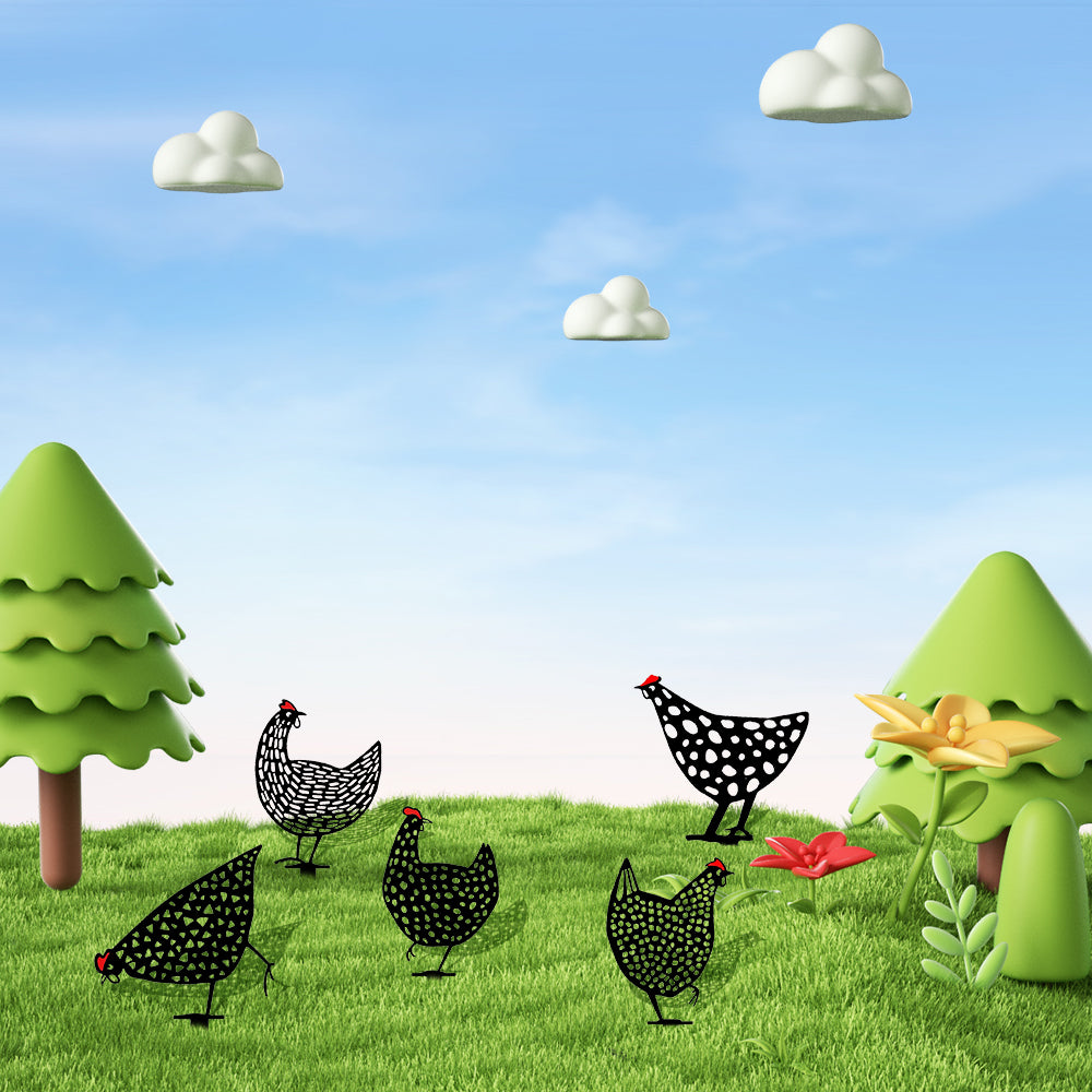 5X Garden Ornaments Chicken Yard Art Garden Backyard Lawn Decor