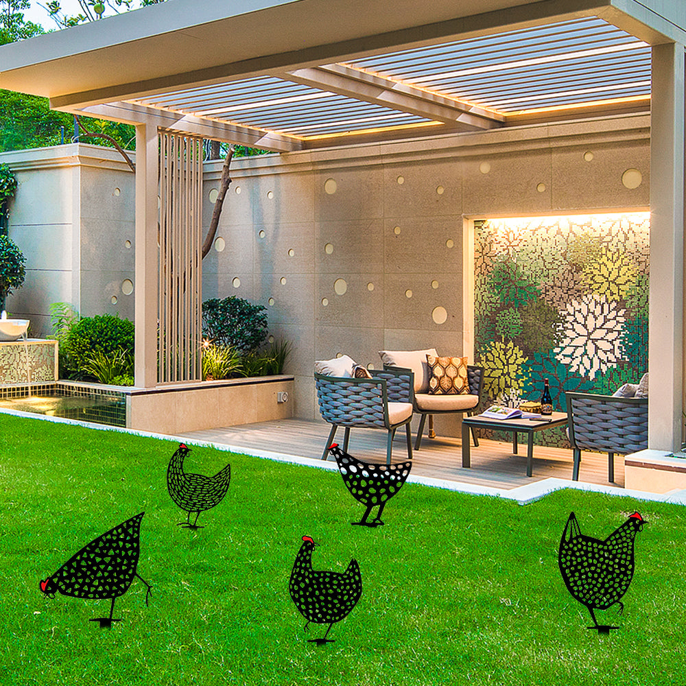 5X Garden Ornaments Chicken Yard Art Garden Backyard Lawn Decor