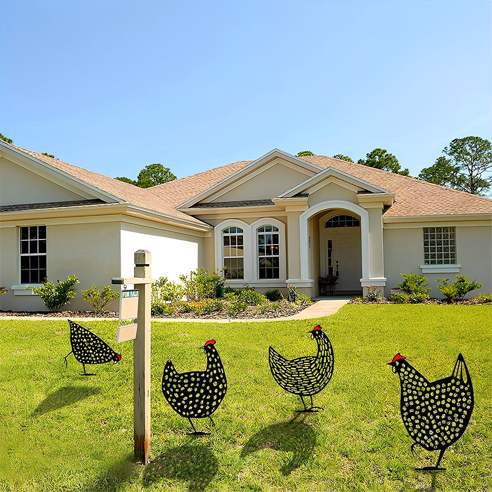 5X Garden Ornaments Chicken Yard Art Garden Backyard Lawn Decor