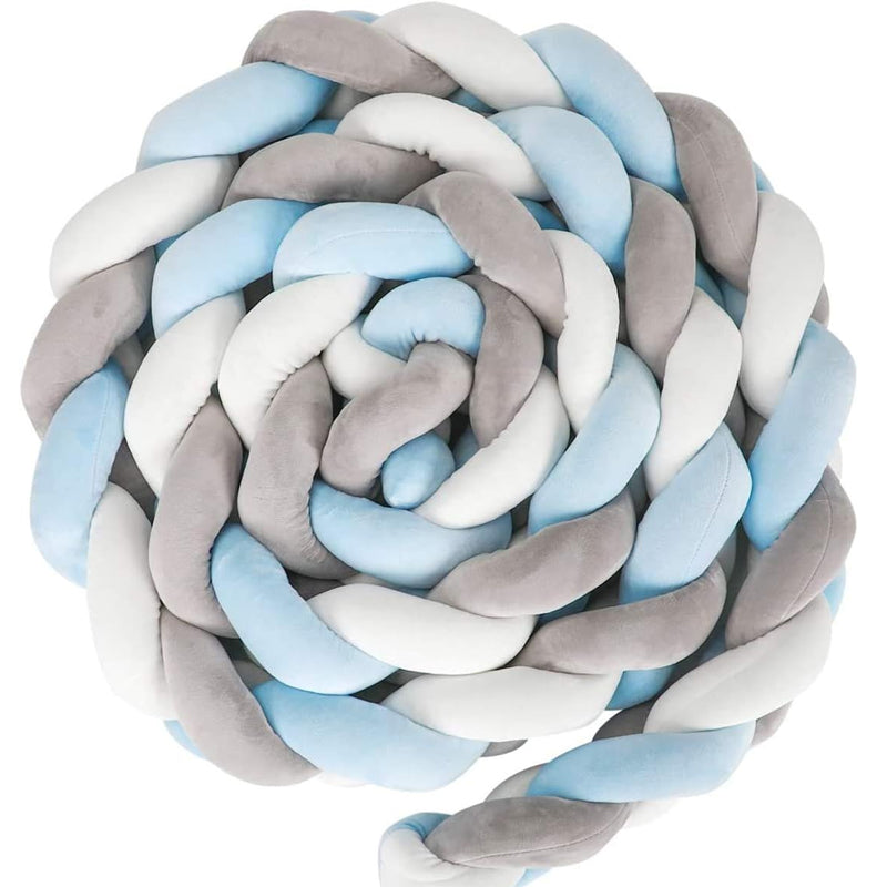 4M Cotton Nursery Protective Braided Bumper Handmade Crib Cushion