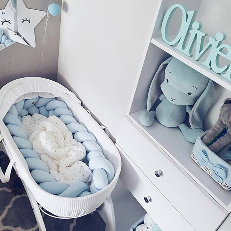 4M Cotton Nursery Protective Braided Bumper Handmade Crib Cushion