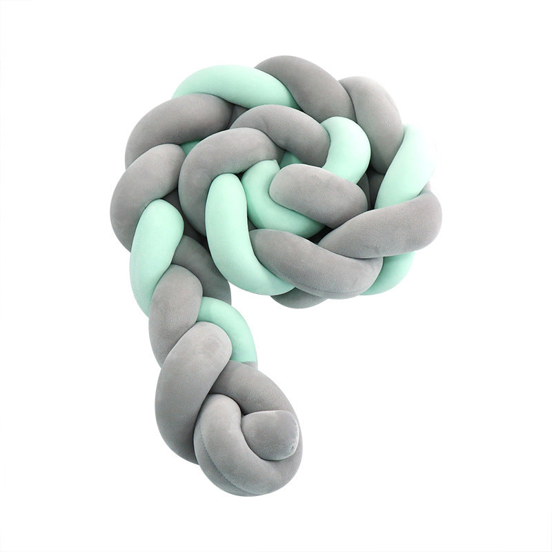 4M Cotton Nursery Protective Braided Bumper Handmade Crib Cushion