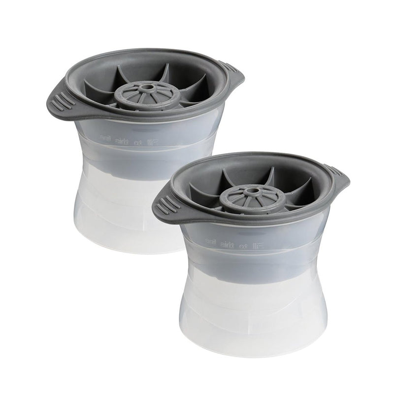 Pack of 2 Sphere Shape Ice Molds Quick Release Ice Ball Maker for Cocktail