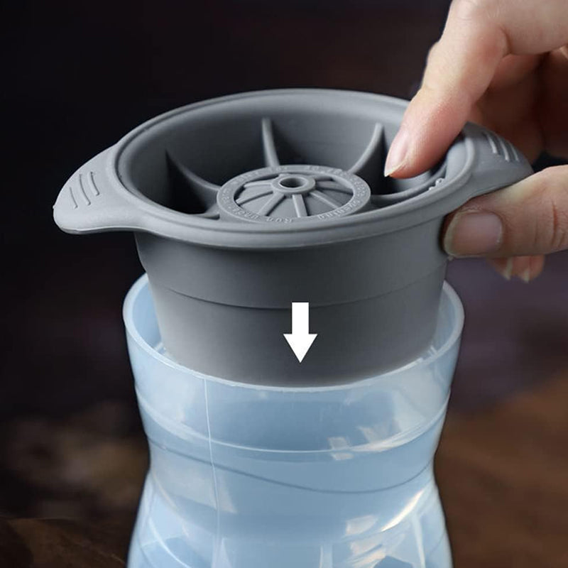 Pack of 2 Sphere Shape Ice Molds Quick Release Ice Ball Maker for Cocktail