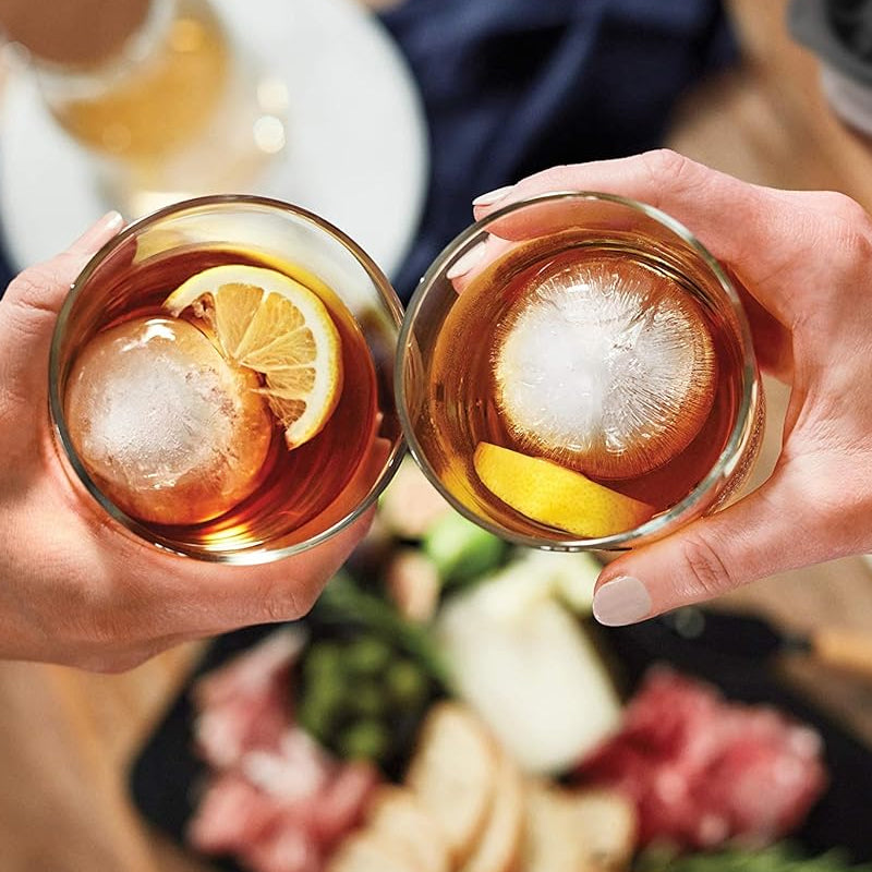 Pack of 2 Sphere Shape Ice Molds Quick Release Ice Ball Maker for Cocktail