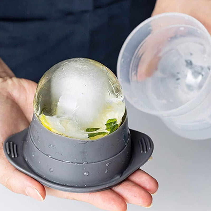 Pack of 2 Sphere Shape Ice Molds Quick Release Ice Ball Maker for Cocktail