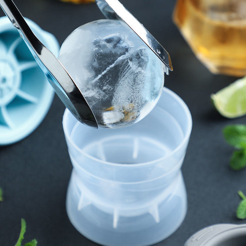 Pack of 2 Sphere Shape Ice Molds Quick Release Ice Ball Maker for Cocktail
