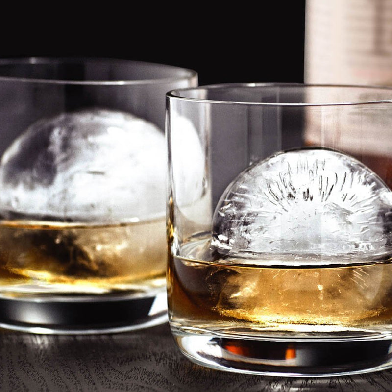 Pack of 2 Sphere Shape Ice Molds Quick Release Ice Ball Maker for Cocktail