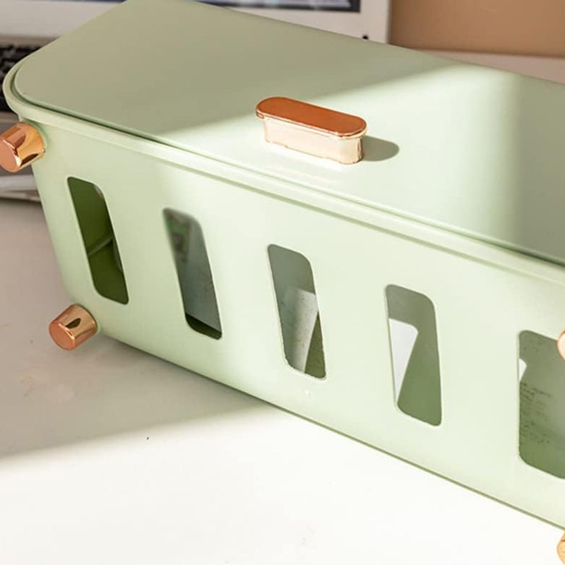 Desktop Cable Management Box Cord Protector and Organizer- Green