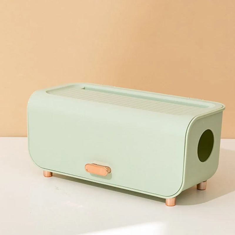 Desktop Cable Management Box Cord Protector and Organizer- Green