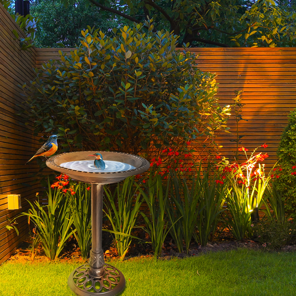 GREENHAVEN Antique Style Resin Outdoor Garden Bird Bath