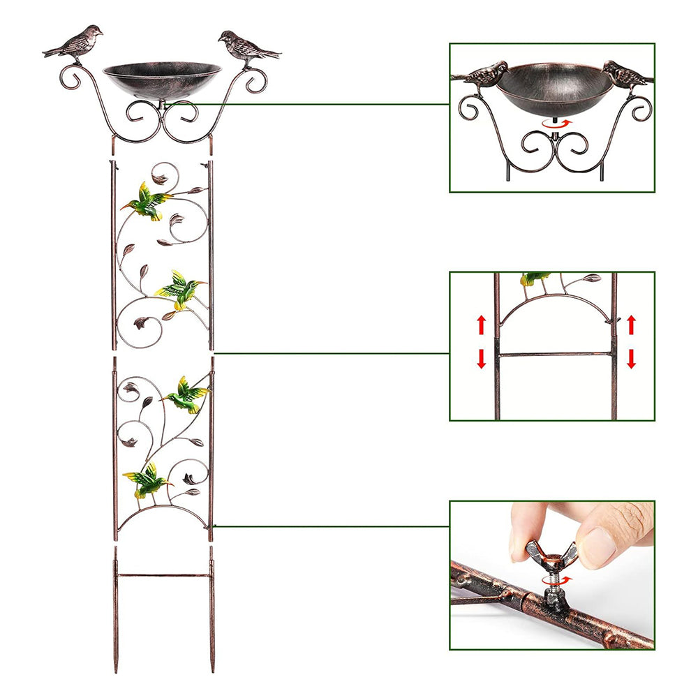 GREENHAVEN Bird Bath with Trellis for Climbing Plants