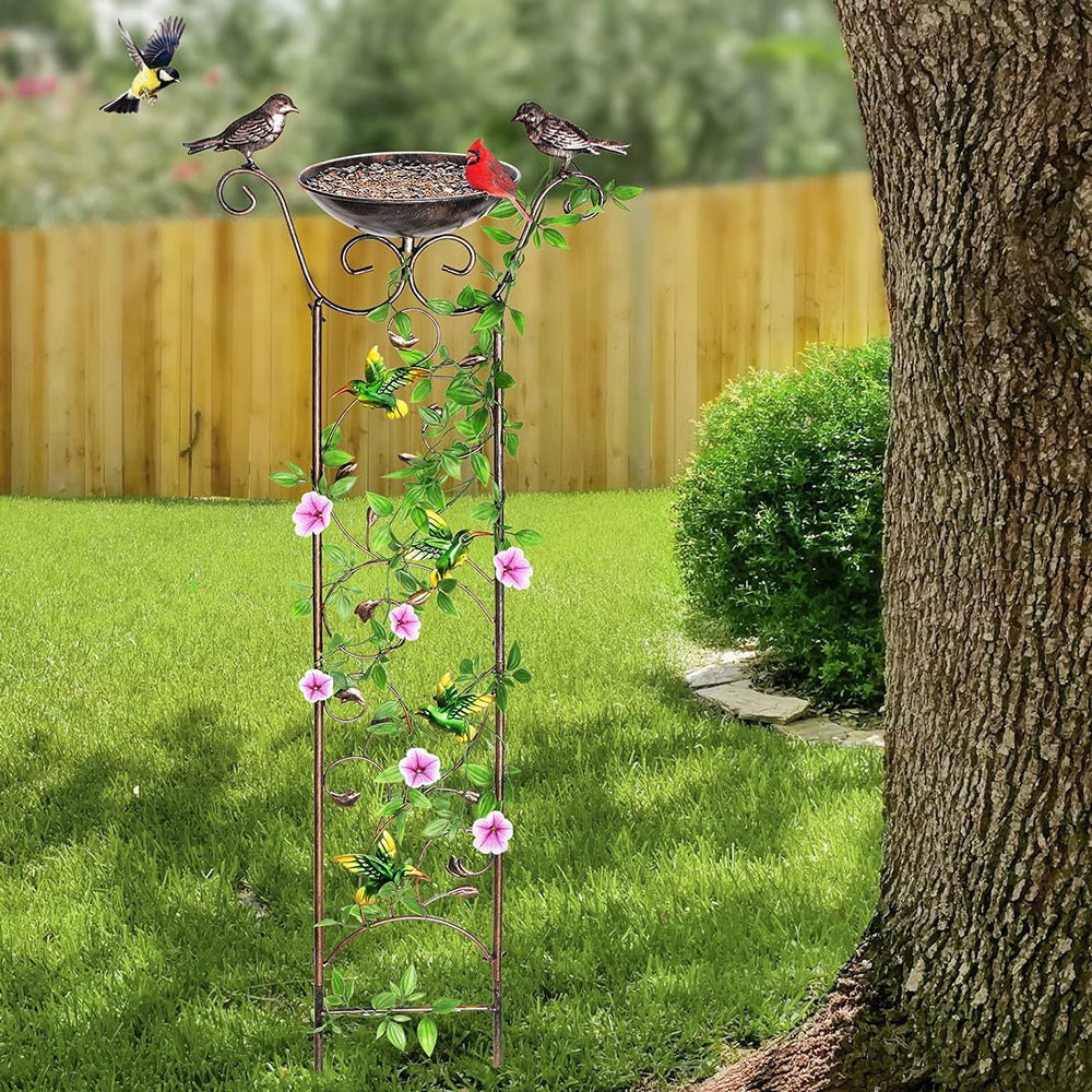GREENHAVEN Bird Bath with Trellis for Climbing Plants