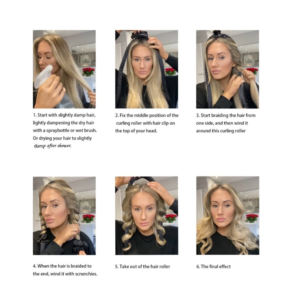 Heatless Lazy Curling Rod Silk Headband Manual Hair Rollers