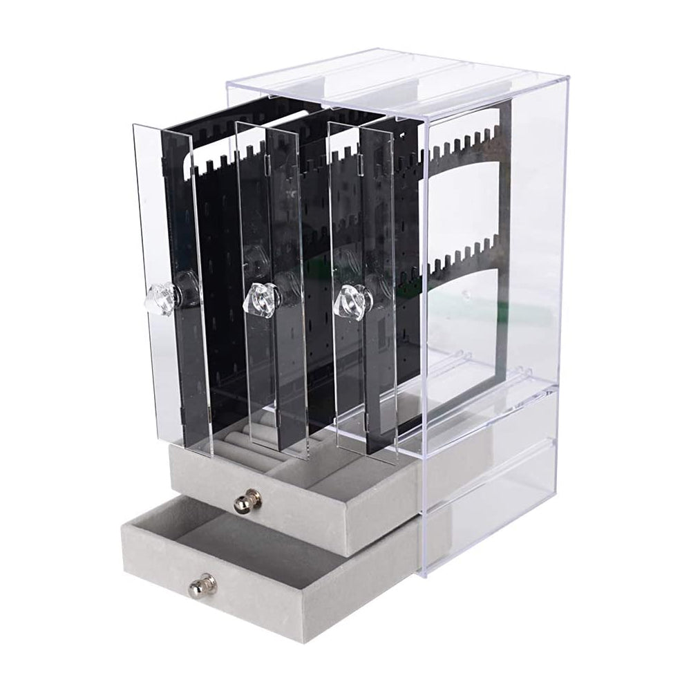 Acrylic Jewelry Storage Box Portable Dustproof Full Clear Display