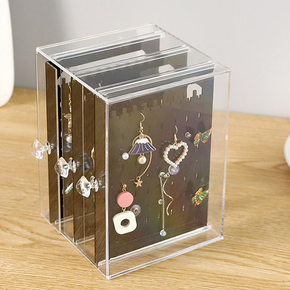 Acrylic Jewelry Storage Box Portable Dustproof Full Clear Display