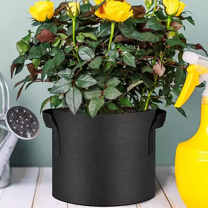 Pack of 10 Fabric Breathable Grow Pots Planter Bags with Handle