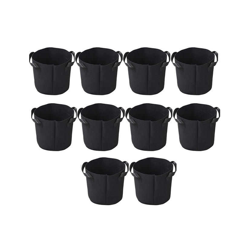 Pack of 10 Fabric Breathable Grow Pots Planter Bags with Handle