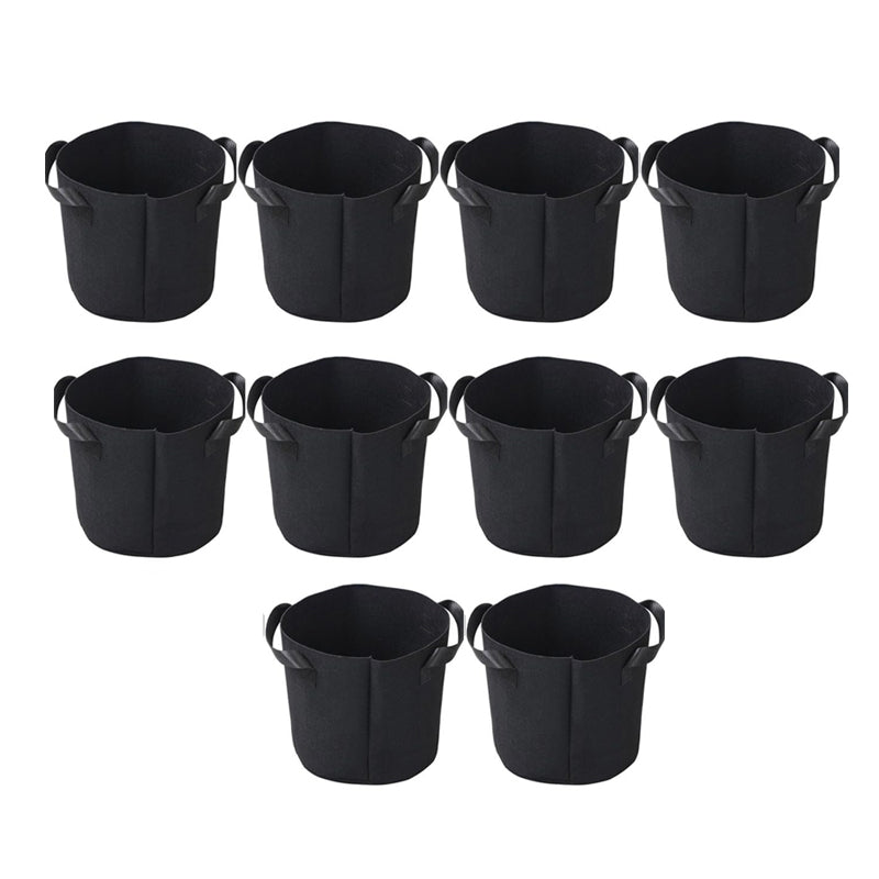 Pack of 10 Fabric Breathable Grow Pots Planter Bags with Handle