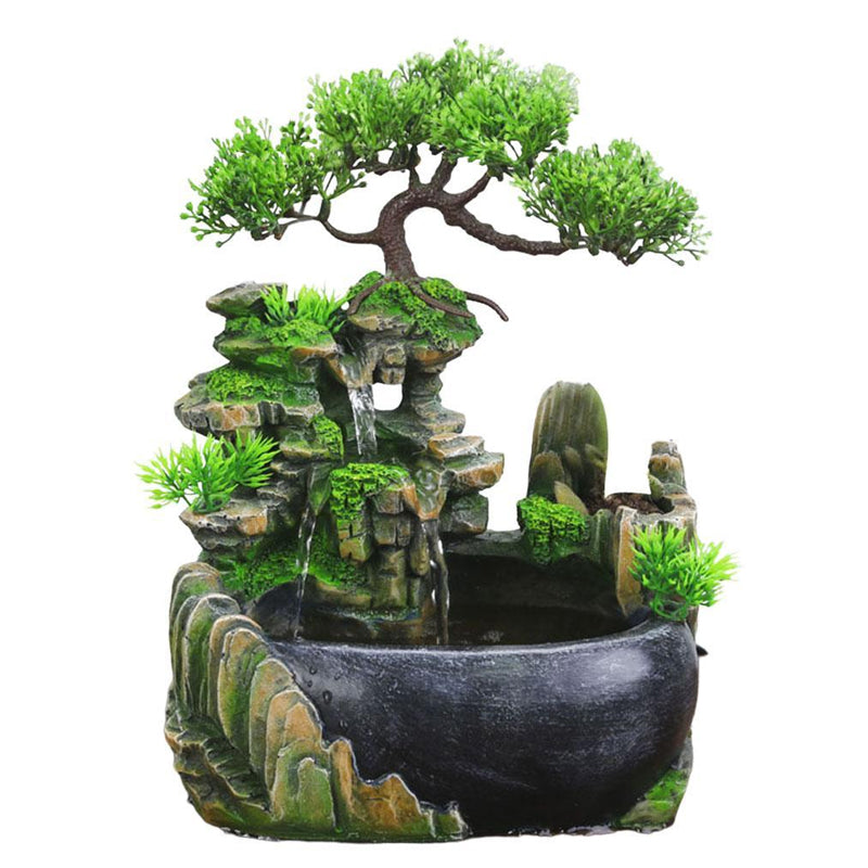 Color Changing Indoor Fountain Rock Garden Aquarium Bonsai Ornament