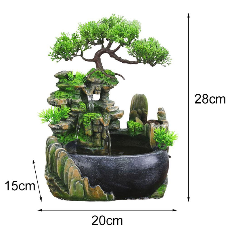 Color Changing Indoor Fountain Rock Garden Aquarium Bonsai Ornament