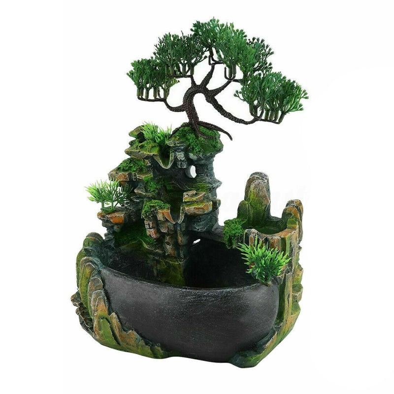 Color Changing Indoor Fountain Rock Garden Aquarium Bonsai Ornament