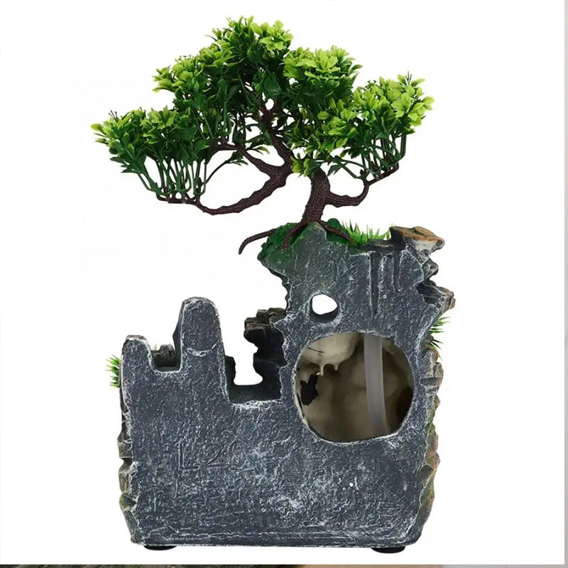 Color Changing Indoor Fountain Rock Garden Aquarium Bonsai Ornament