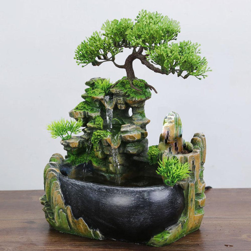 Color Changing Indoor Fountain Rock Garden Aquarium Bonsai Ornament