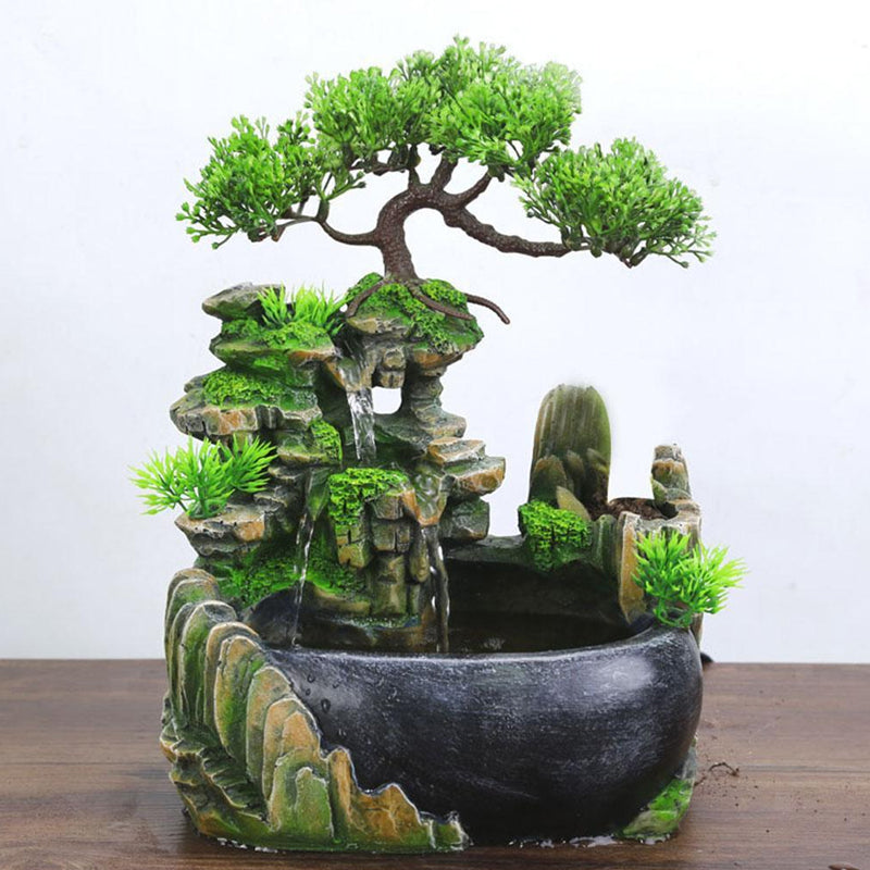 Color Changing Indoor Fountain Rock Garden Aquarium Bonsai Ornament