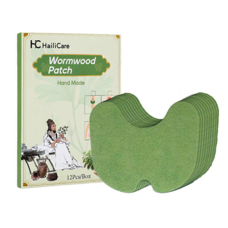 12/24 Count Warming Wormwood Herbal Plaster Heat Patches for Knees, Back, Neck, Shoulder