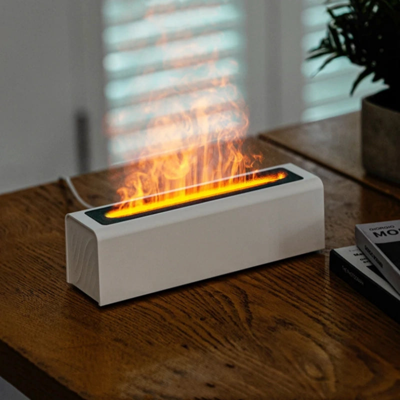 Colorful Simulation Flame Humidification Diffuser - USB Plug