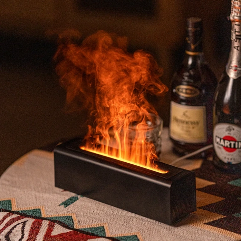 Colorful Simulation Flame Humidification Diffuser - USB Plug