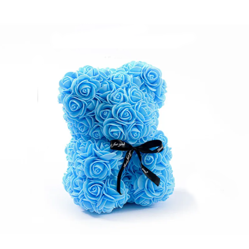 25cm Artificial Flowers Rose Bear Girlfriend Anniversary Gift