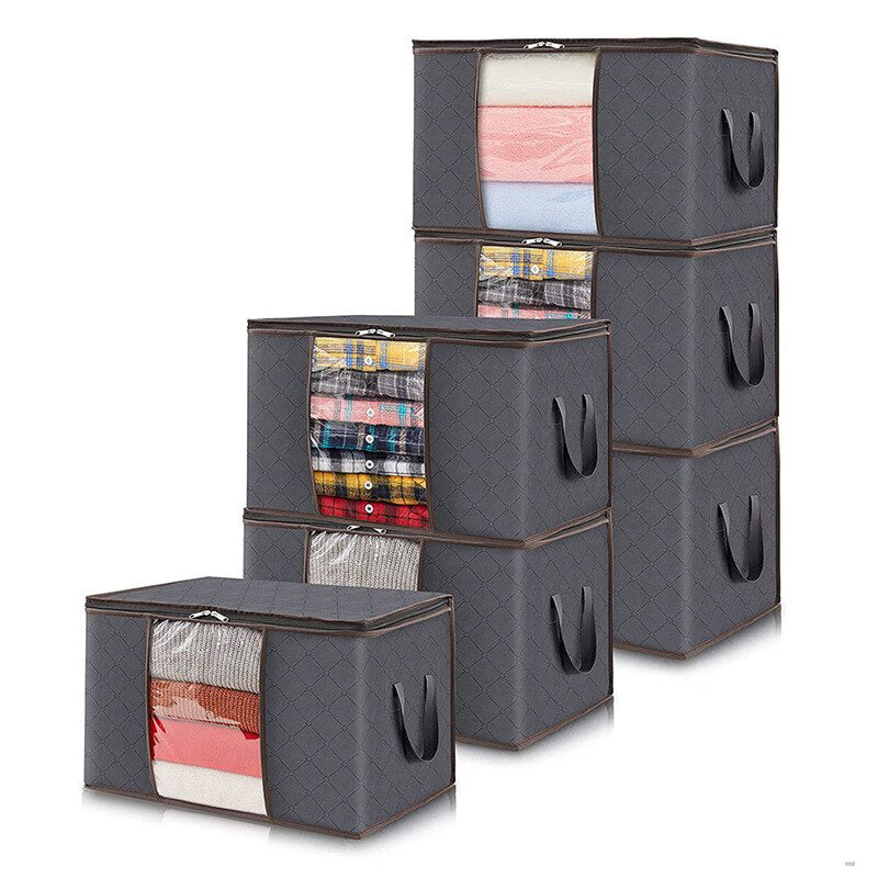 6-Piece Foldable Fabric Clothes Storage Container Bags