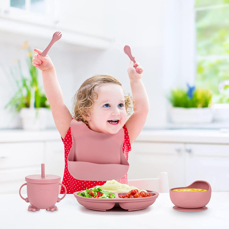6-Piece Silicone Children's Meal Training Set Cutlery