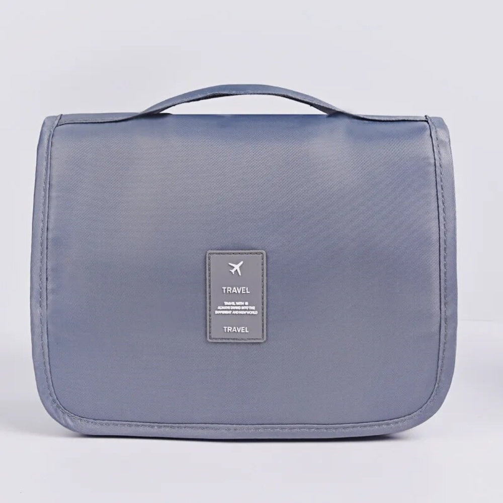 Waterproof Hanging Cosmetic Storage Bag with Mesh Pockets Hook