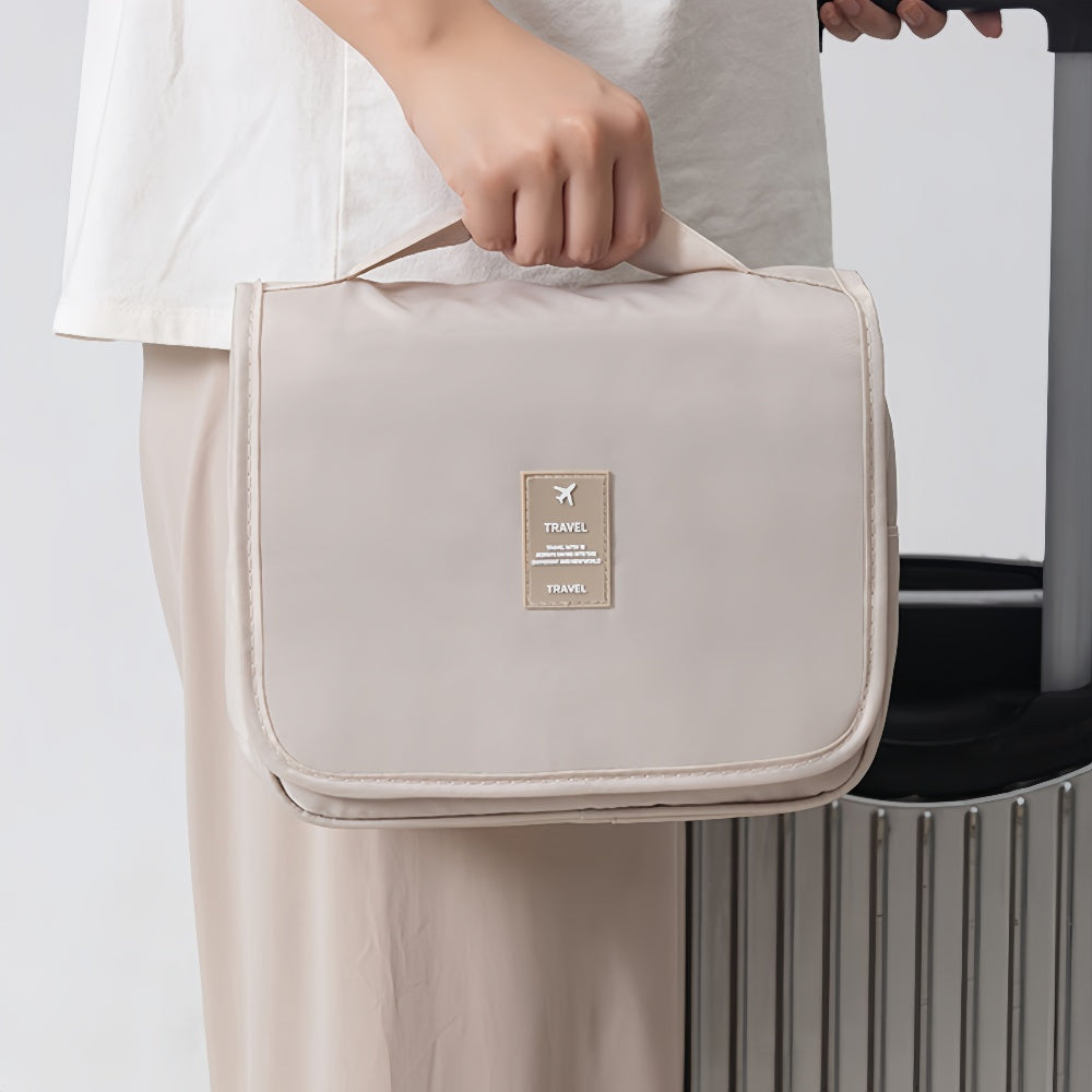 Waterproof Hanging Cosmetic Storage Bag with Mesh Pockets Hook