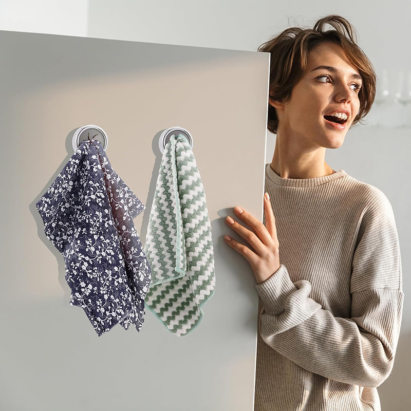 3PCS Non Punching Wall Hanging Dishwashing Cloth Storage Clip Towel Rack Hole Clip