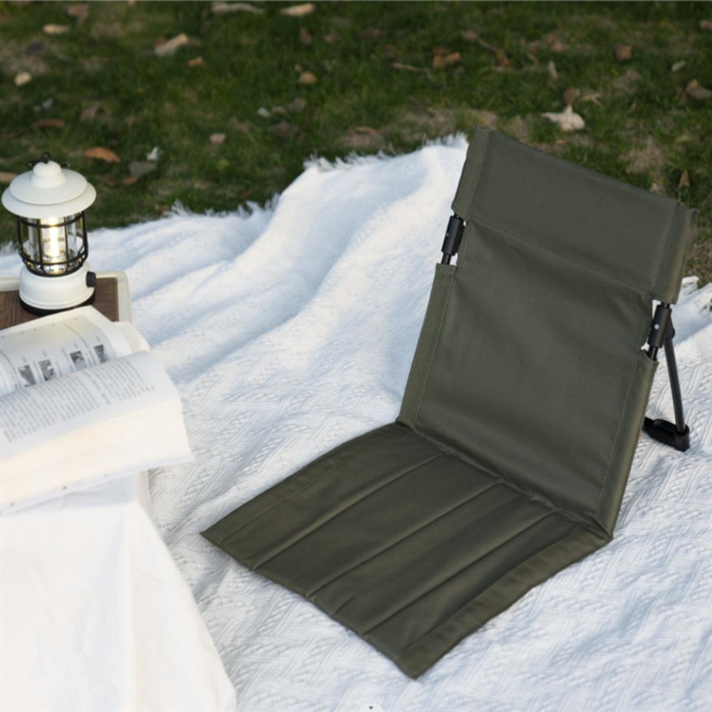 Foldable Camping Chair Outdoor Garden Park Single Lazy Chair Backrest Cushion