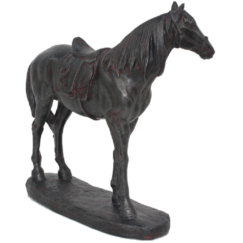 Equestrian Saddle Statue 24cm Polyresin Horse Sculpture Home Decor
