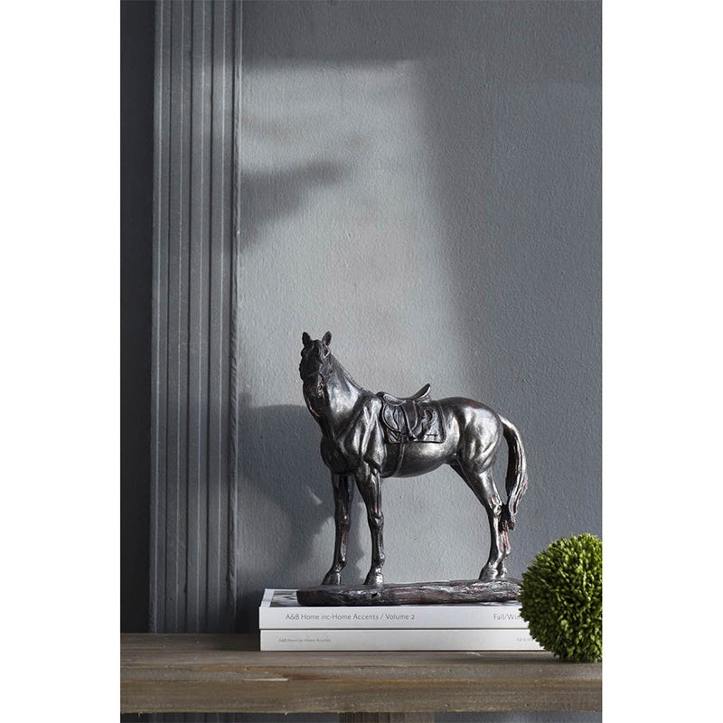 Equestrian Saddle Statue 24cm Polyresin Horse Sculpture Home Decor