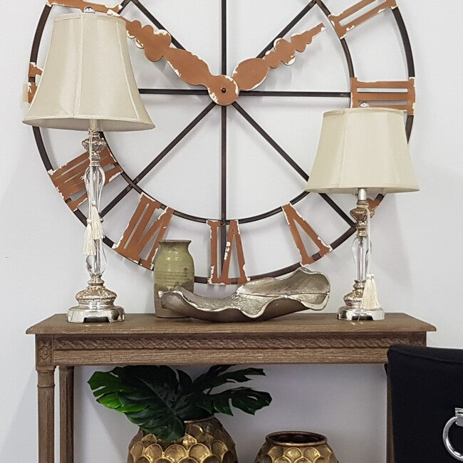 Anytime Wall Art 118cm Decorative Metal Clockface Roman Numerals