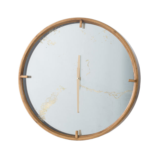Baltimore Wall Clock 50cm Brass Finish Metal Frame Mirrored Face
