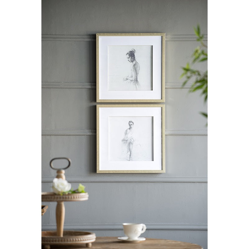 Ballerina Framed Prints Set of 2 Wall Art for Bedroom