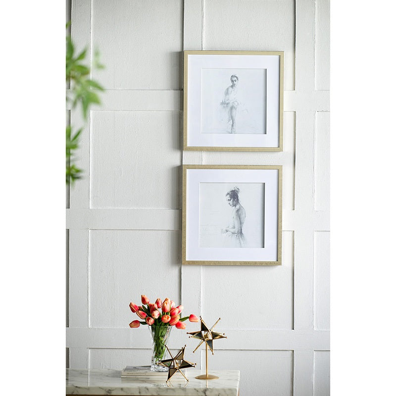 Ballerina Framed Prints Set of 2 Wall Art for Bedroom